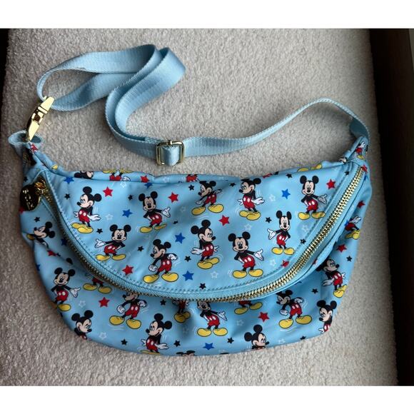 Disney X Stoney Clover Lane Mickey Mouse Fan Club Jumbo Fanny Pack Blue - Picture 1 of 14
